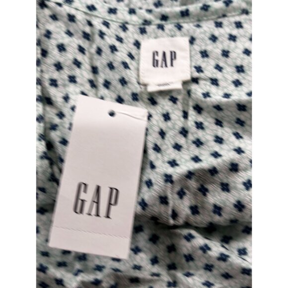 Gap Womens XL Tall Tunic Top Blue & White Printed Modal Kaftan Style - Picture 6 of 10